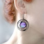 Blue Iridescent Galaxy Earrings