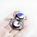 Blue Iridescent Galaxy Earrings