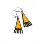 Pumpkin Orange Triangle Earrings