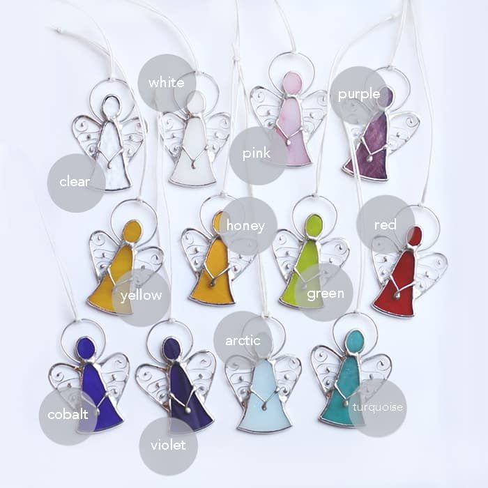 Handmade Stained Glass Angel Decorations