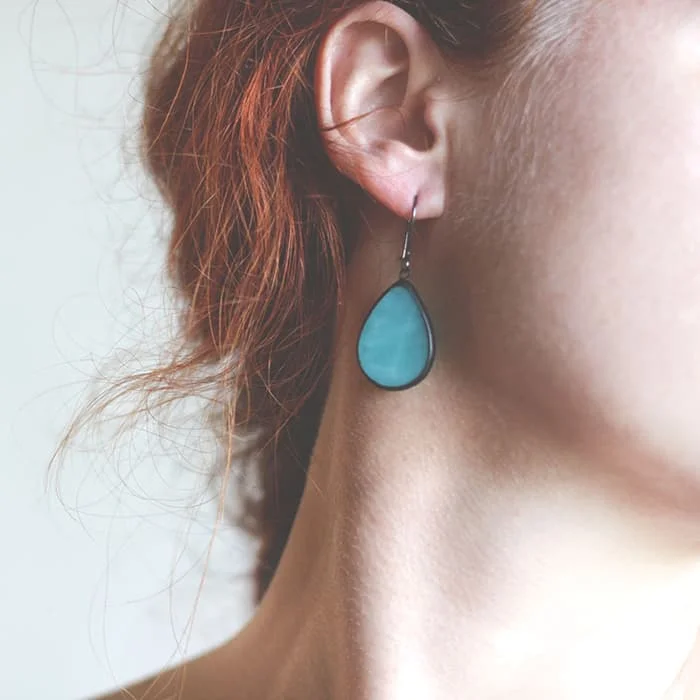 Turquoise blue drops earrings