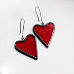 Bold Red Heart Earrings