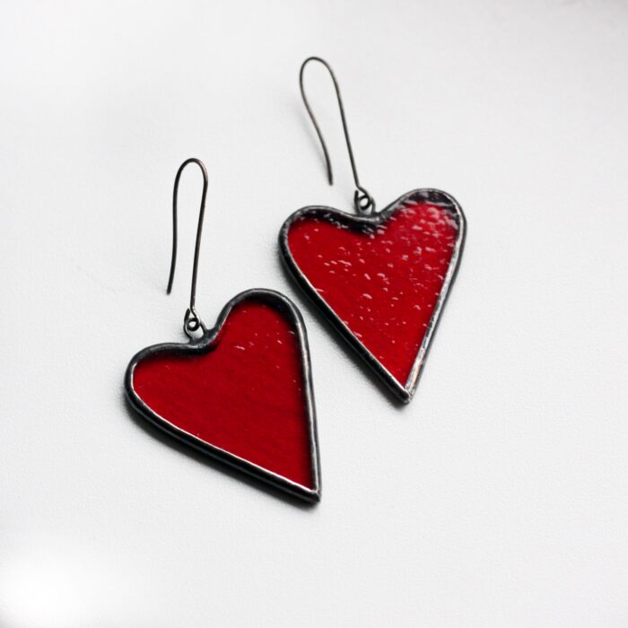 custom red heart earrings 2