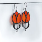 Bright Orange Tulip Earrings