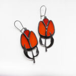 Bright Orange Tulip Earrings