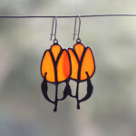 Bright Orange Tulip Earrings