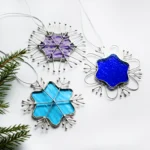 Stained Glass Snowflake Ornaments